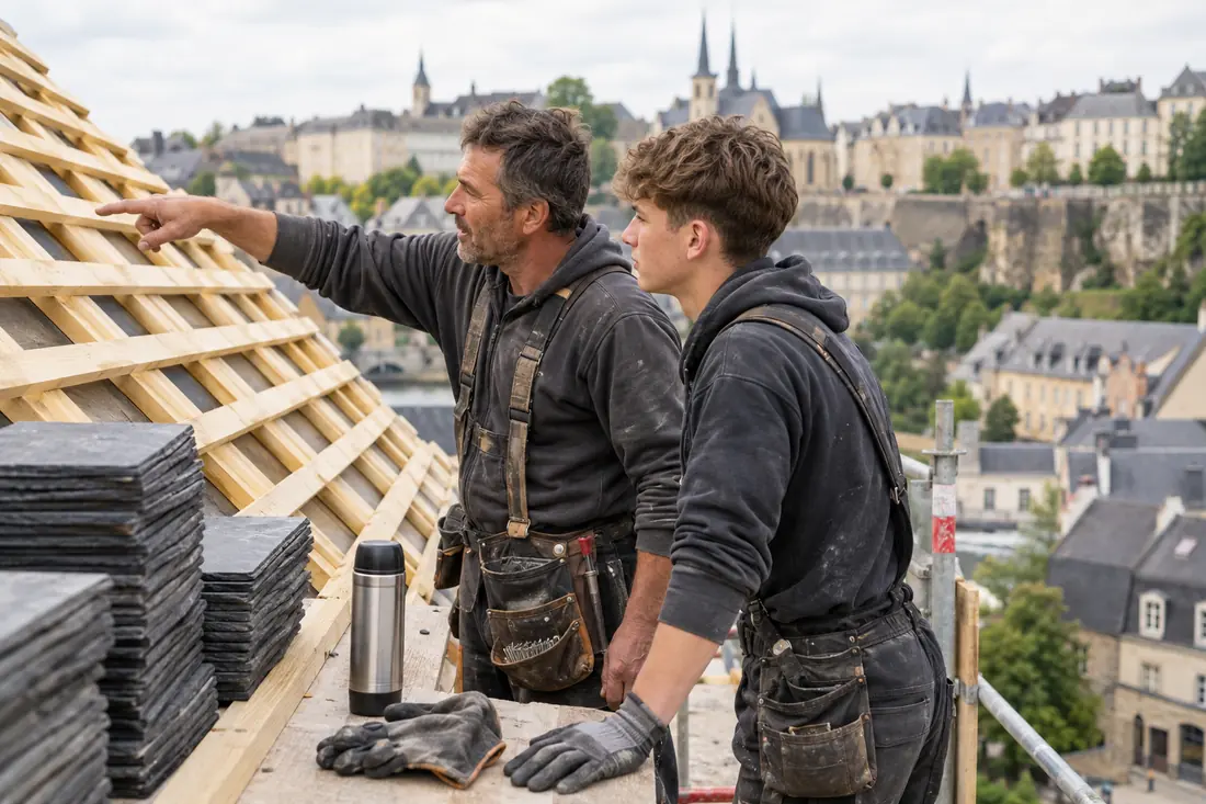 Cinq artisans de métiers différents côte à côte